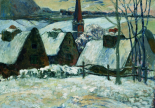 Village Breton Sous La Neige